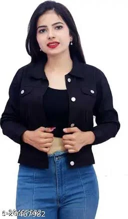 Black denim jacket - Image 3