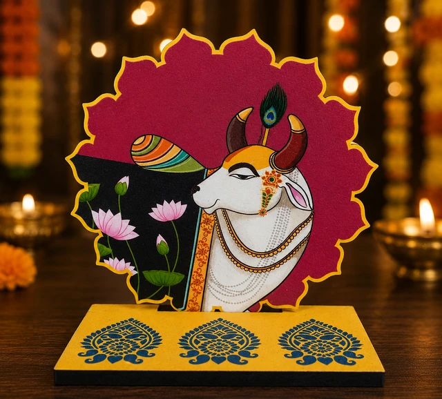 10pcs Pichwai Cow /Peacock / Elephant Diya Holder Varalakshmi Vratam, Pooja & Tambulam Return Gifts, Indian Wedding Favors, Manjal Kumkumam, Housewarming Gift