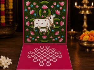 10pcs Pichwai Cow Diya Holder Varalakshmi Vratam, Pooja & Tambulam Return Gifts, Indian Wedding Favors, Manjal Kumkumam, Housewarming Gift