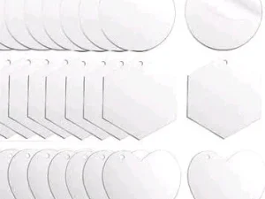 Clear 2 Inch Combo Acrylic Blank Key Chain - 2mm Thickness - Set Of 30